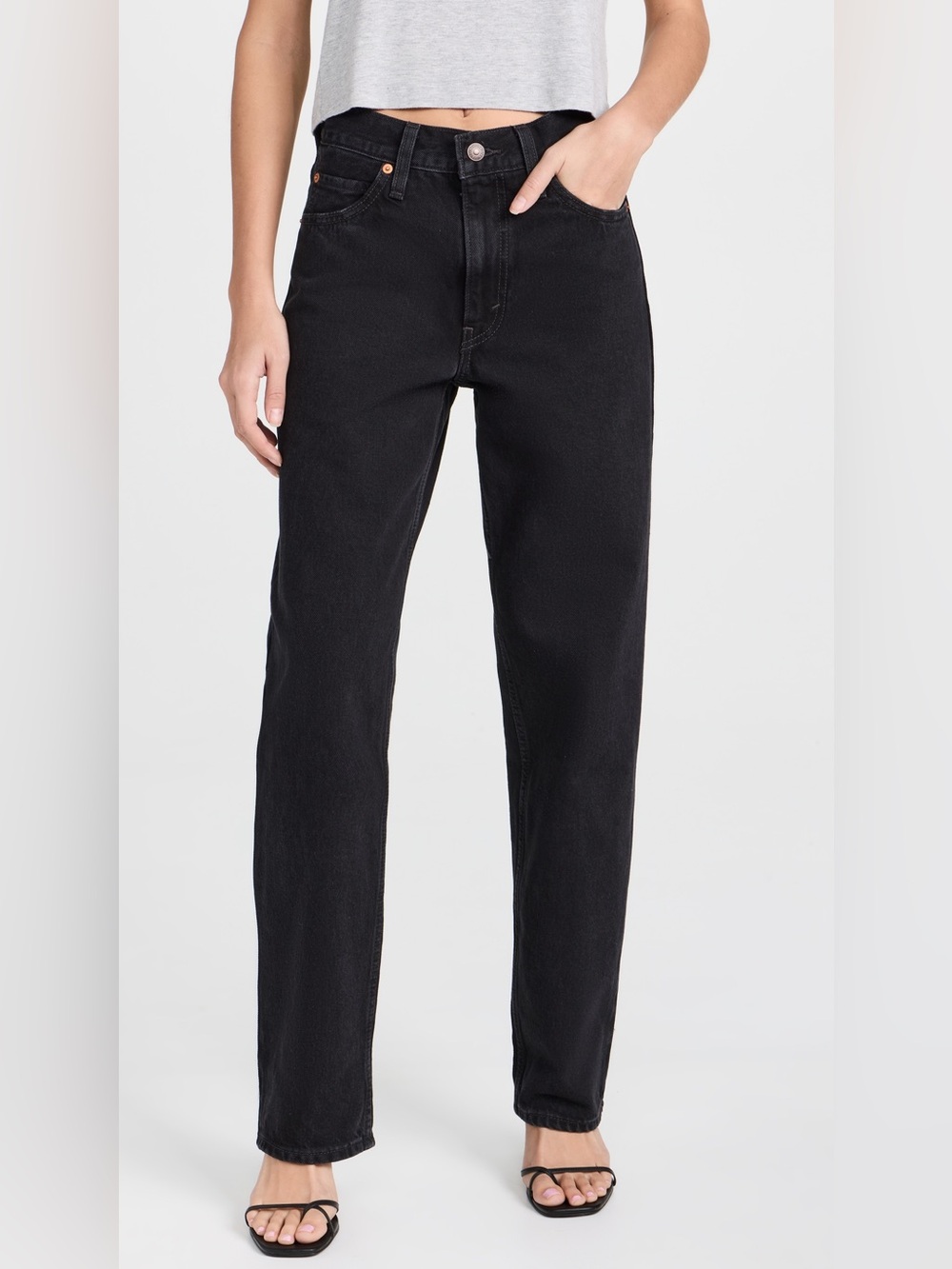 Abercrombie & Fitch Black High-Rise Straight Jeans